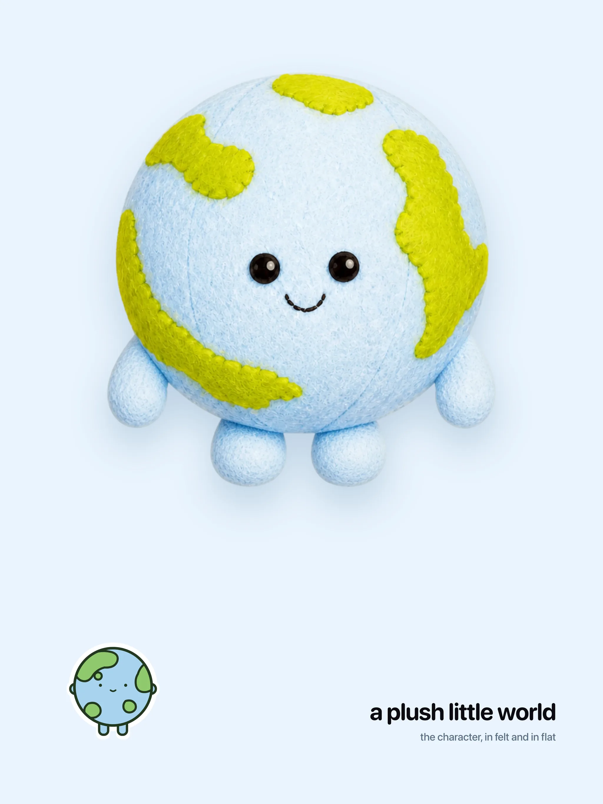 the tabilog character, in felt and in flat